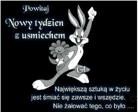 Królik Buggs wita nowy tydzień z uśmiechem